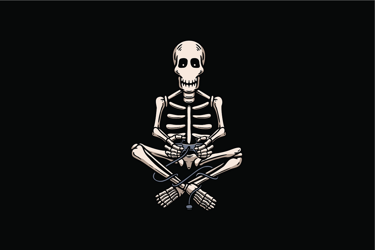 Skeleton Playing Video Game, an Object Illustration by nomlimo.com (Photo 1 of 3)