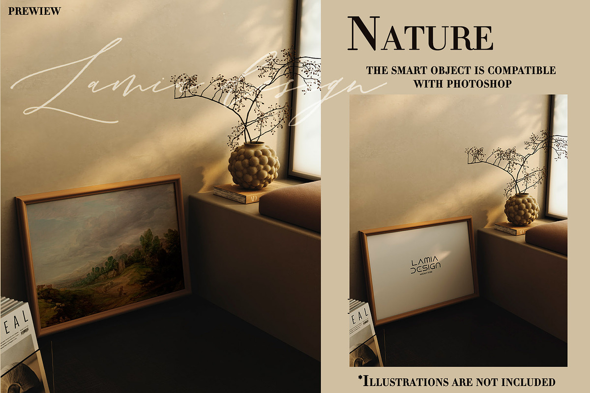 Caramel Sofa Interior Mockup PSD, a Household Mockup by LAMIA DESIGN (Photo 5 of 12)