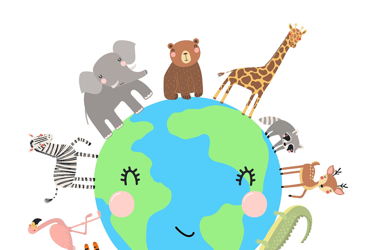 Planet Earth, cute animals walking, an Animal Illustration by sceptical cactus (Photo 3 of 3)