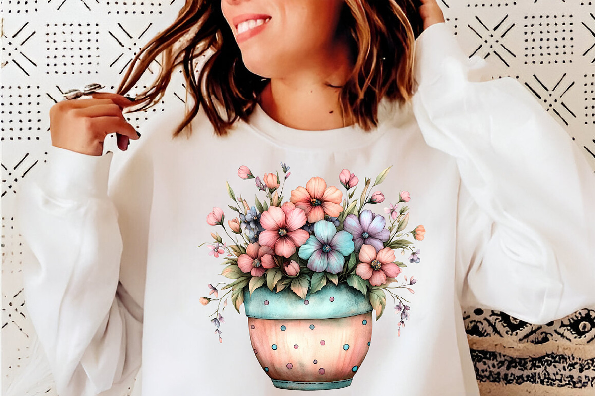 Whimsical Spring Flower pot Clipart, an Illustration by SinaCreation (Photo 5 of 11)