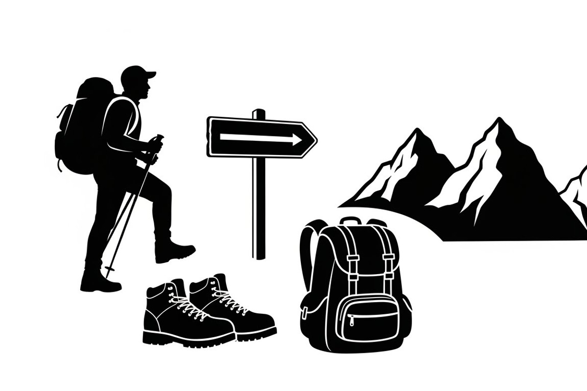 Hiking Adventure Silhouette Bundle, an Illustration by yasushie (Photo 13 of 51)
