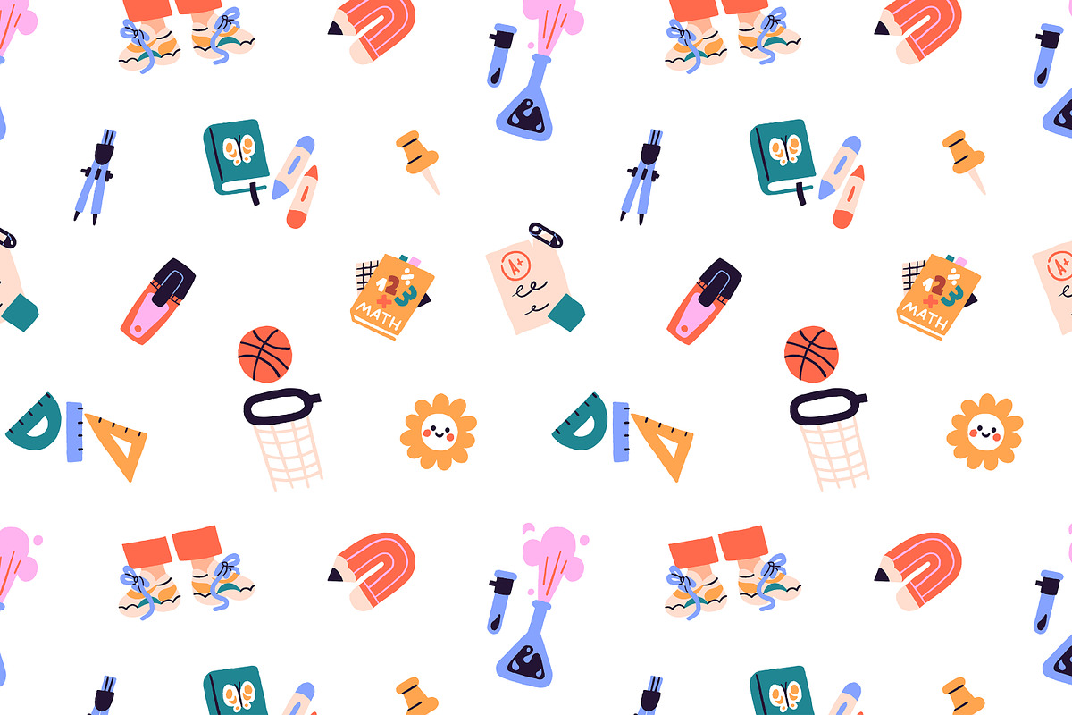 Back to school backgrounds, stickers, an Education Illustration by PaperTrident (Photo 5 of 5)