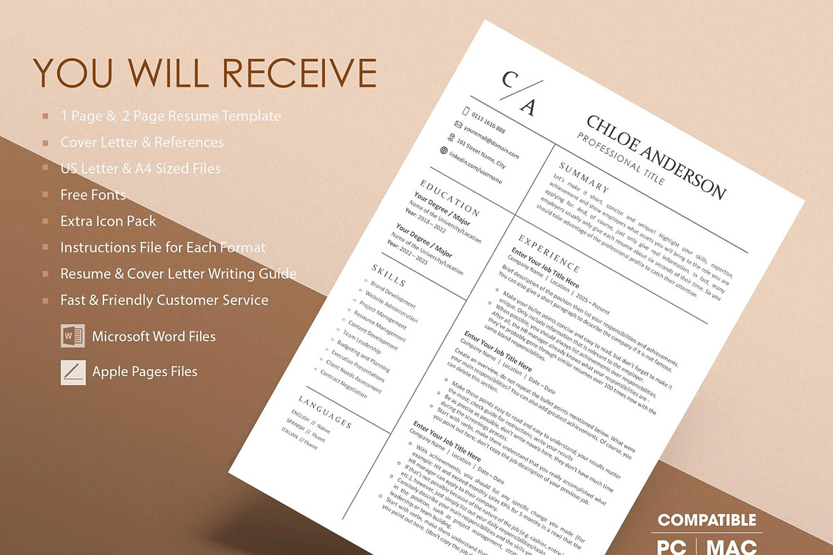 Resume Template Word, Google Resume, a Resume Template by resumetemplathttps://d3es (Photo 5 of 9)