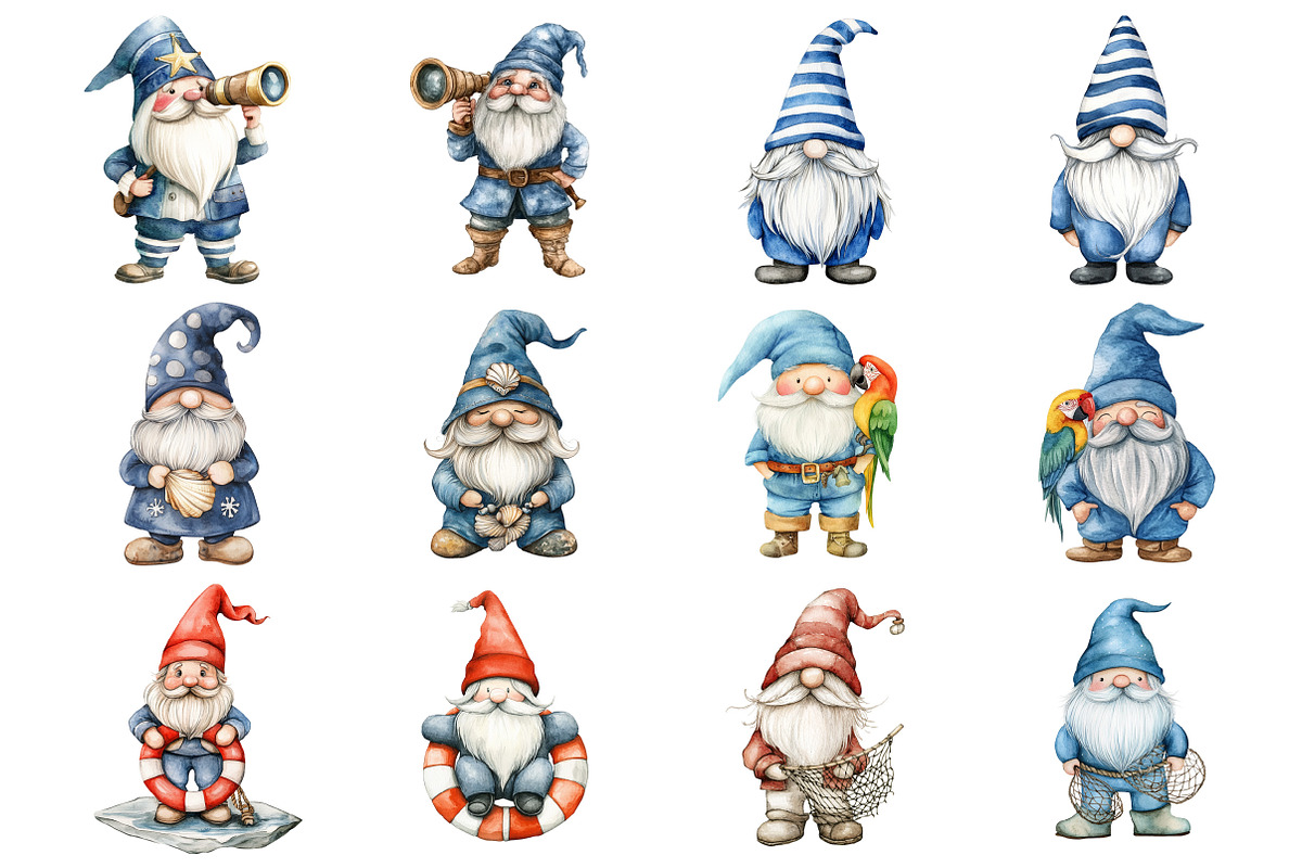 Nautical Gnomes Clipart, an Illustration by Design Market (Photo 2 of 4)