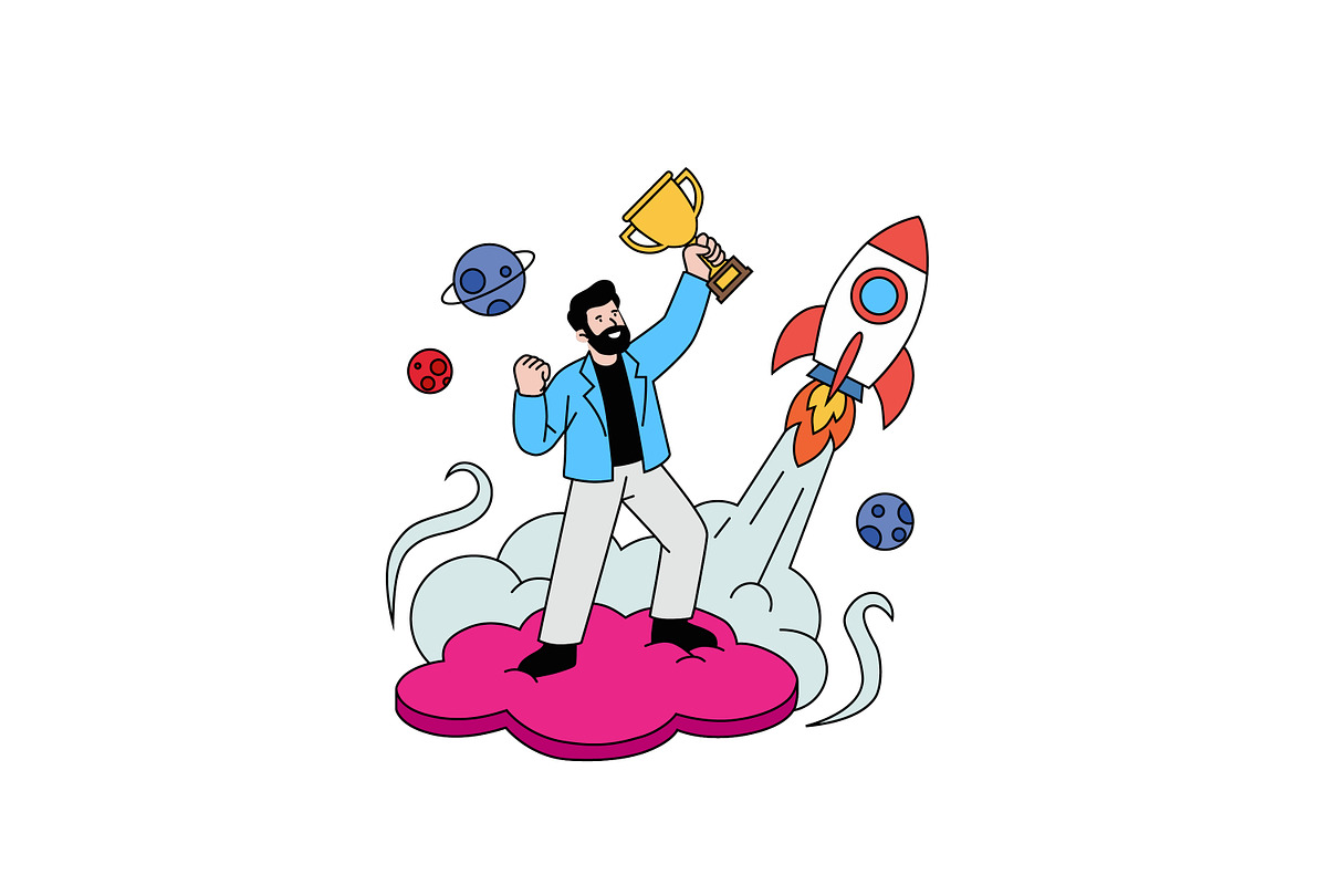 Success and Achievement Illustration, a Person Illustration by Partikusi Design (Photo 2 of 3)