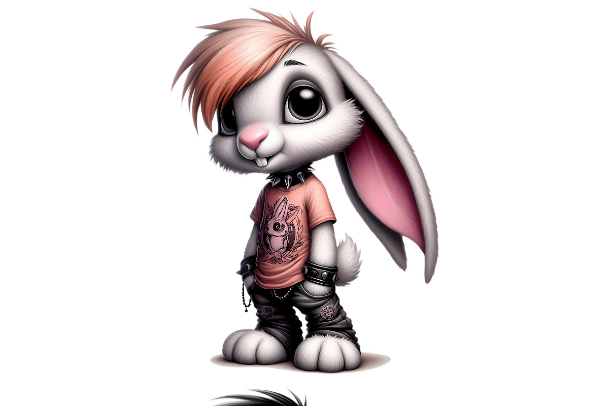Cute Subculture Bunnies PNG Set, an Animal Illustration by DoubleTwists (Photo 5 of 5)