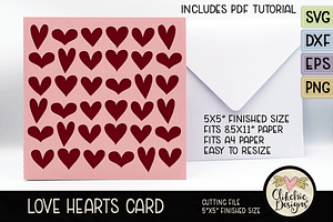 Love Hearts Card SVG Cutting File