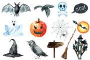Watercolor Halloween set, an Object Illustration by Vikeriya (Thumbnail 2 of 4)