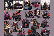 Gothic Clipart | Victorian Girl, a Person Illustration by GlamArtZhanna (Thumbnail 3 of 5)