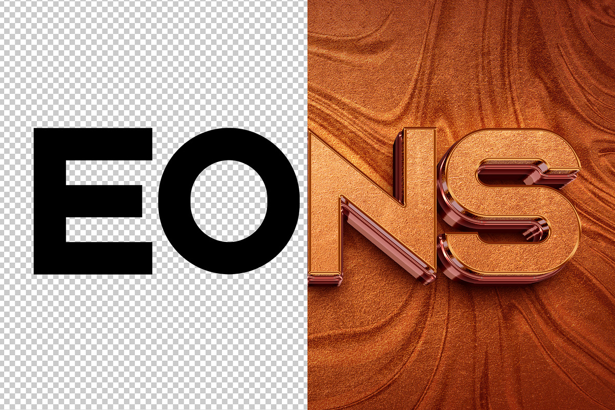 Eons 3D editable text effect, a Layer Style Add-On by Hello Muh (Photo 2 of 2)