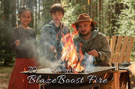 70 BlazeBoost Fire Photoshop Overlay, a Texture Graphic by 3Motional
