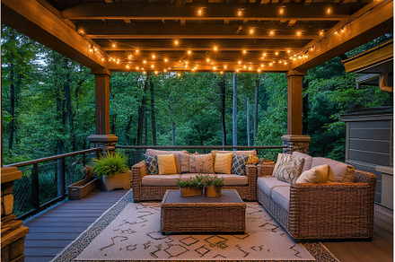 Cozy summer patio with warm lights, a Nature Photo by Lermont51