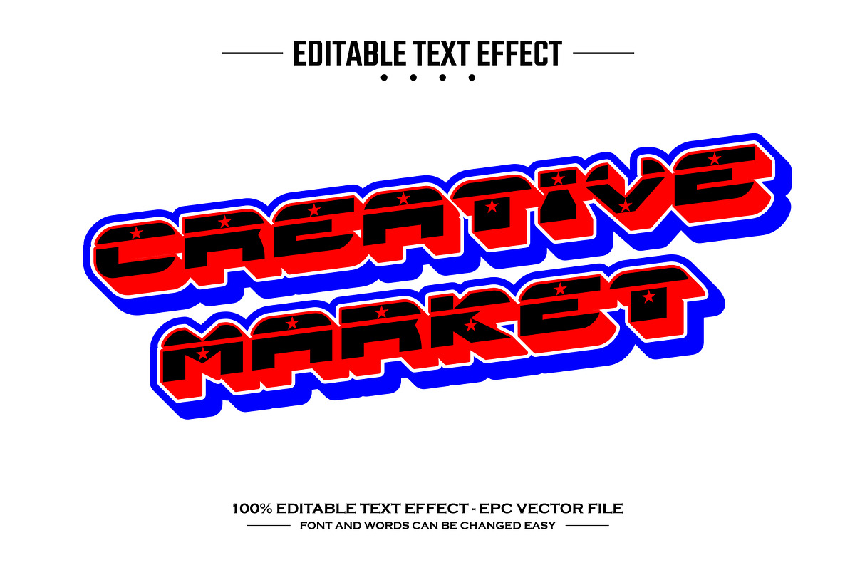 Star 3D editable vector text effect, a Layer Style Add-On by nicemorning (Photo 3 of 3)