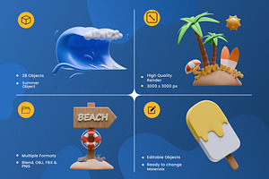 Summer Object 3D Icons