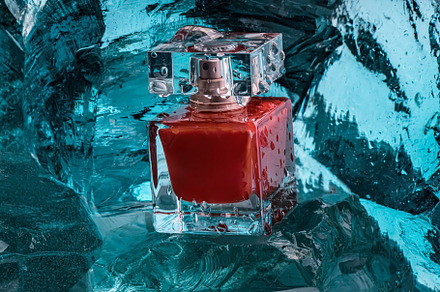Red perfume bottle