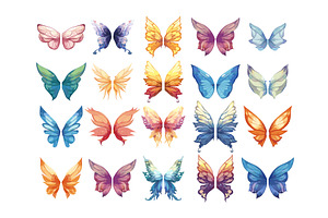 Fairy Wings Cartoon Vector Set