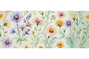 Seamless floral pattern with, an Illustration by tilialucida