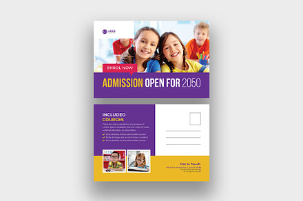 School admission postcard, a Card Template by Shahjahangdb1