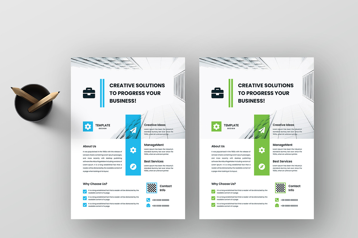 Minimal Clean Business Flyer Design, a Flyer Template by mijli (Photo 2 of 12)
