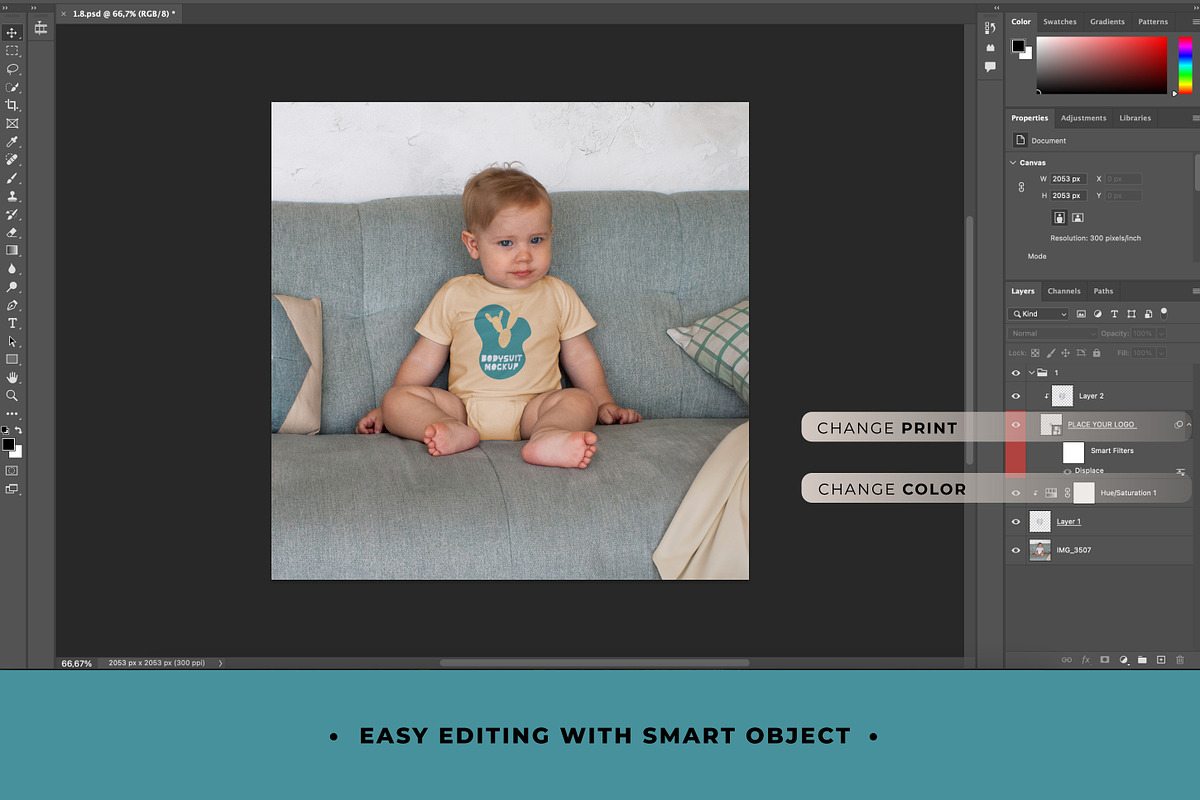 Baby Bodysuit Mockup Set + T-shirt, an Apparel Mockup by TrendkeyMockups (Photo 4 of 7)