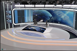 Virtual TV Studio News Set 35