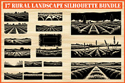 Rural Landscape Silhouette Bundle, an Object Illustration by Designer_Momina (Thumbnail 1 of 8)