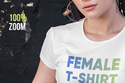 Female T-Shirt in City PSD Mockups, a Shirt Mockup by Hi, Mock-Up! (Thumbnail 2 of 9)