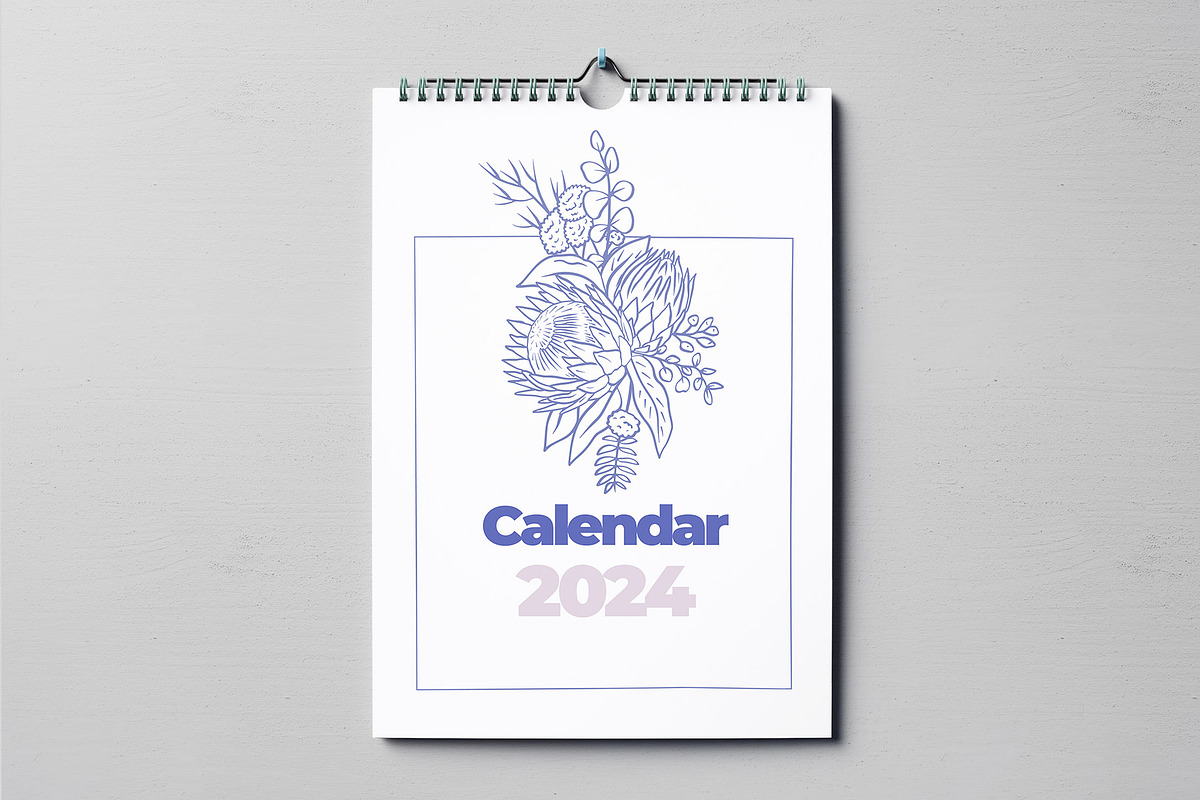 Floral Minimalist Calendar 2024, a Stationery Template by Rose Design (Photo 3 of 5)