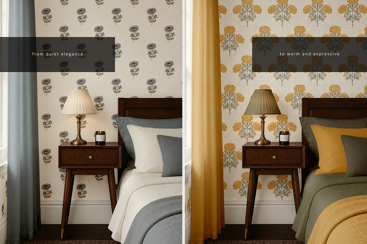 Classic Bedroom Wallpaper Mockup PSD, a Household Mockup by LinnestCreative (Photo 4 of 7)