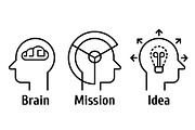 Pictogram icons set of human brain., an Outline Icon by julia_musdotter (Thumbnail 10 of 10)