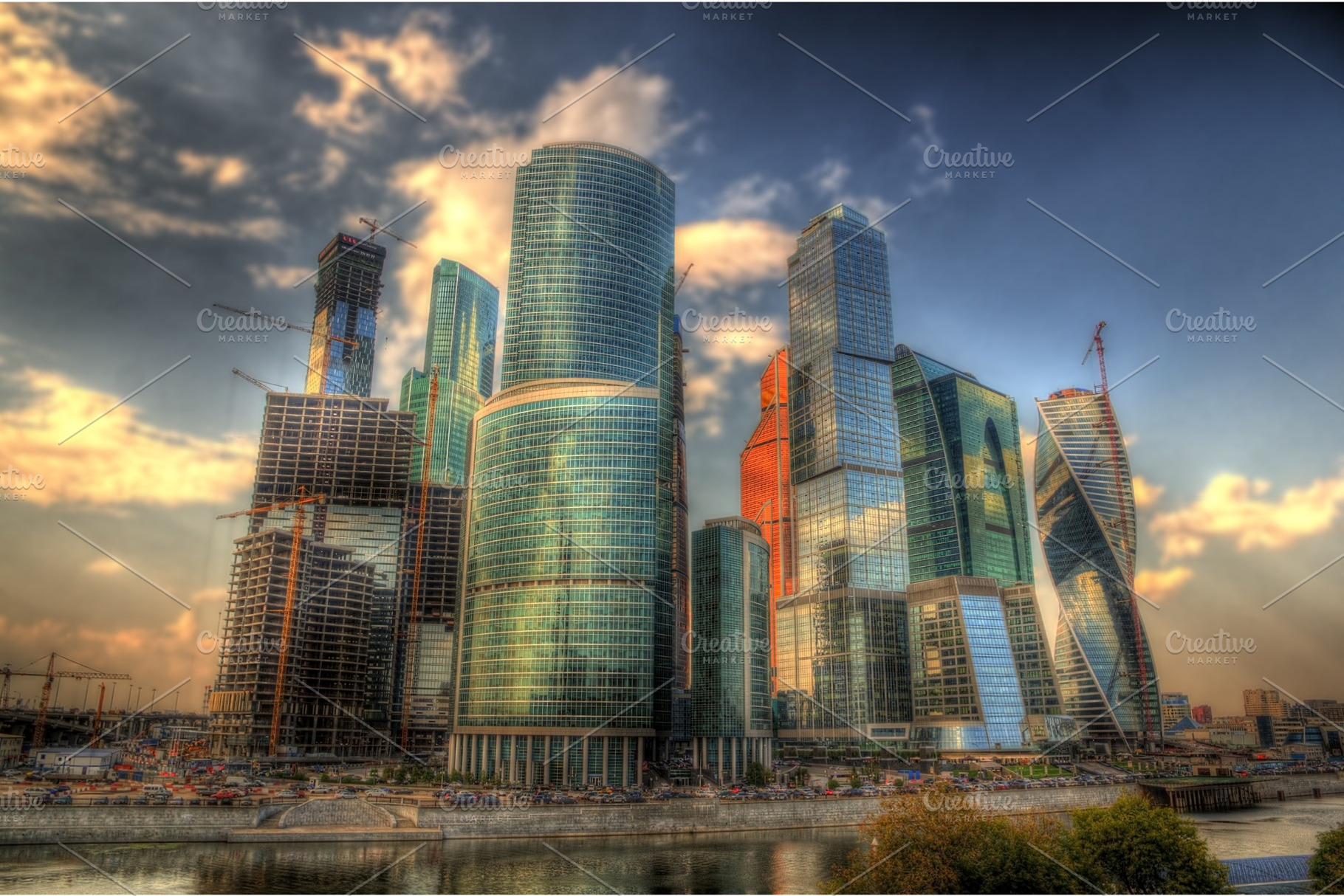 View of business district Moscow-City, Russia, an Architecture Photo by Leonid Andronov