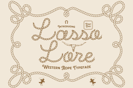 Lasso Lore - Western Rope Font Duo, a Sans Serif Font by HipFonts