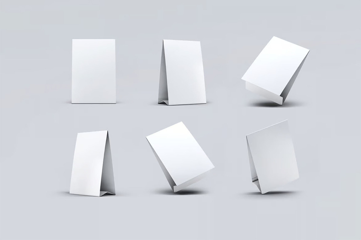 Table Tents Mock-Up, an Advertising Mockup by Se٧enStudio (Photo 2 of 6)