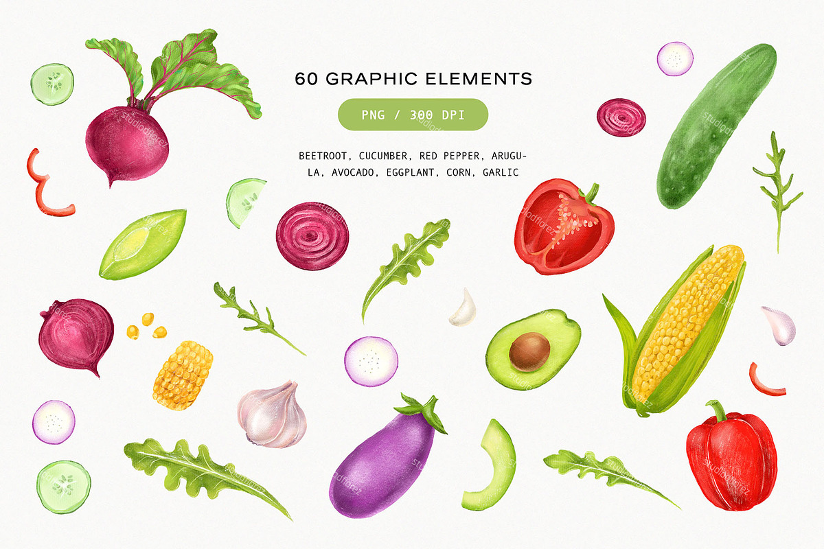 Veggies Illustrations, a Food Illustration by StudioPhoto (Photo 4 of 10)