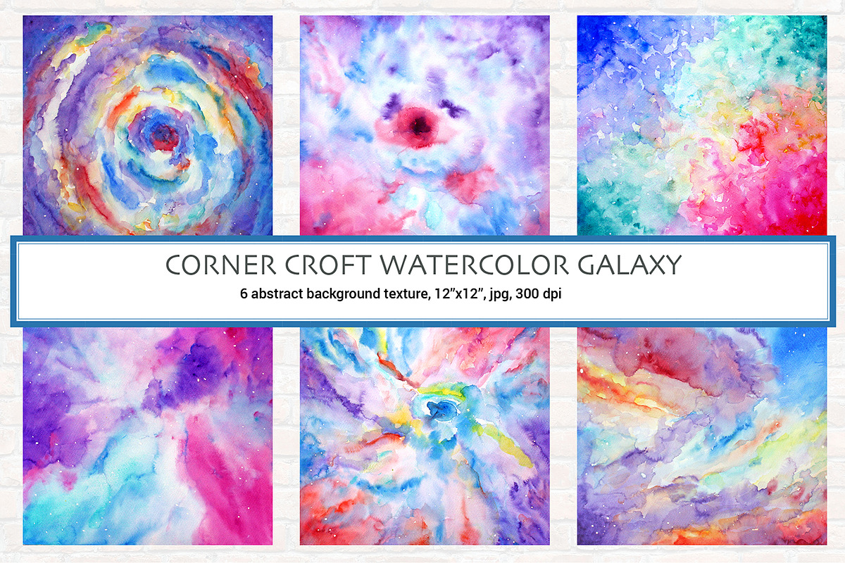 Watercolor Abstract Galaxy Clipart preview 2