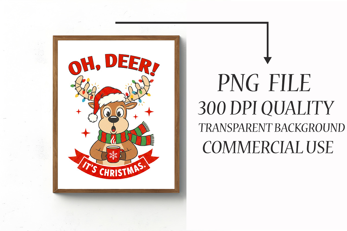 Oh Deer, It’s Christmas PNG, an Illustration by Libby Wishes (Photo 3 of 6)