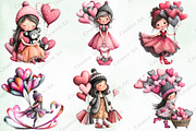 Whimsical Valentine Girl With Balloo, an Illustration by Creative Art (Thumbnail 4 of 9)