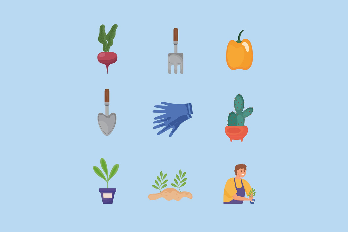 Gardening Illustration Set, an Object Illustration by studiogstock (Photo 2 of 3)