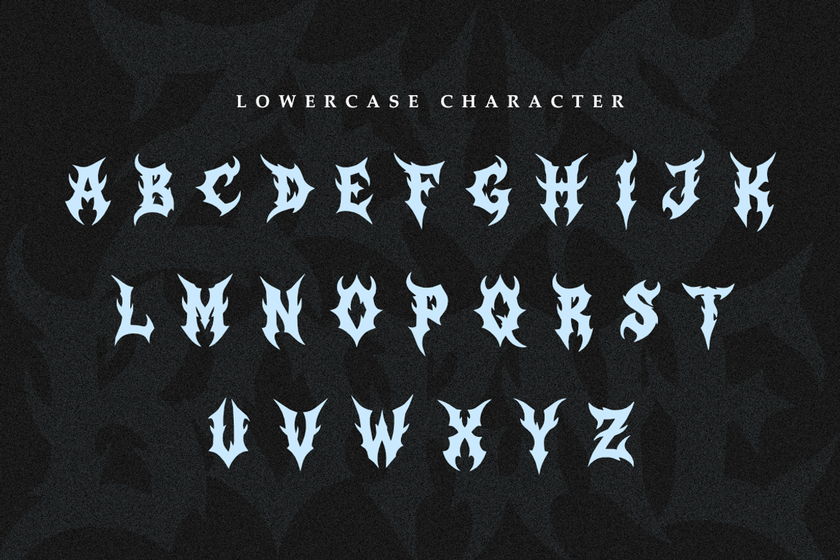Zeus Borne | Brutal Death Metal Font, a Symbol Font by Masyafi Studio (Photo 8 of 8)