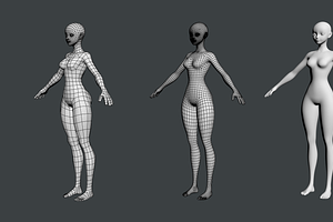 Stylized Female 02 Fine Shape Mesh