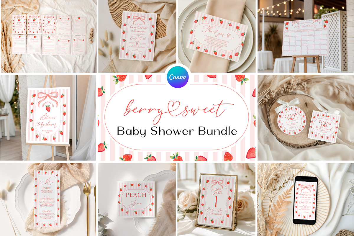 Someone Berry Sweet Shower Bundle, a Templates & Theme by Digital_Mind (Photo 1 of 8)