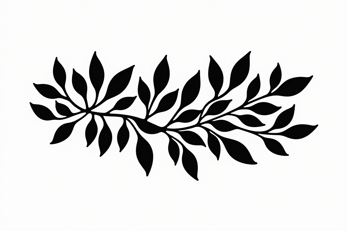 This elegant Leaf and Branch Botanic, an Illustration by Amazin_art (Photo 13 of 21)
