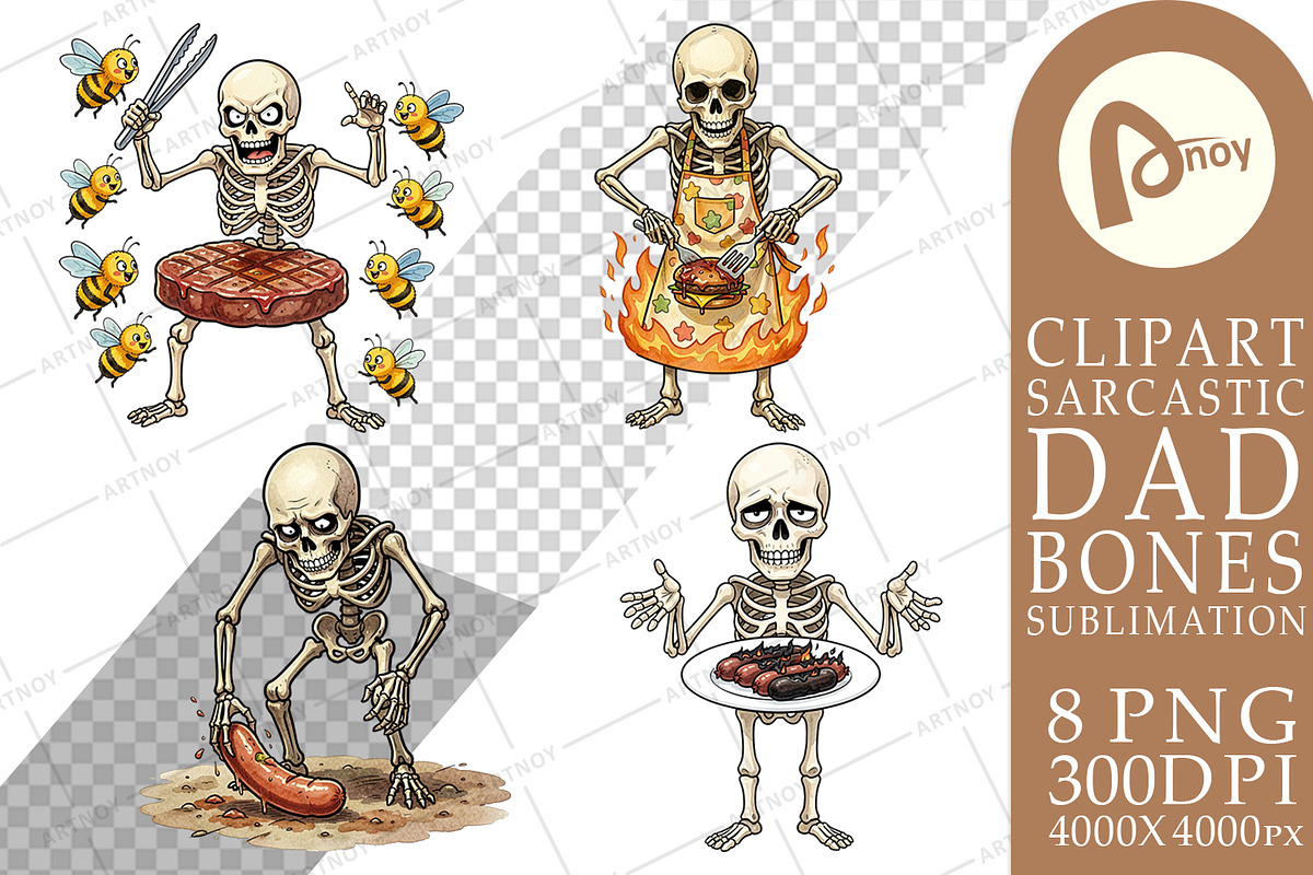 Sarcastic Dad Bones Sublimation, a Seasonal Illustration by Artnoy (Photo 16 of 18)