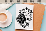 Stencil Rose flower Clock, a Technology Illustration by MARYCRAFTIRIA (Thumbnail 3 of 3)