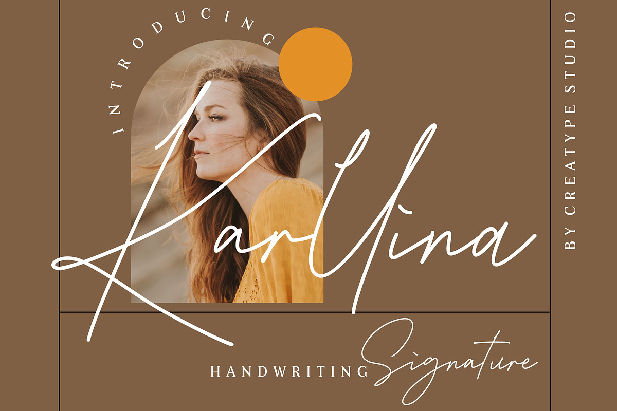 Karllina Handwriting Signature, a Script Font by Creatype Studio (Photo 1 of 9)