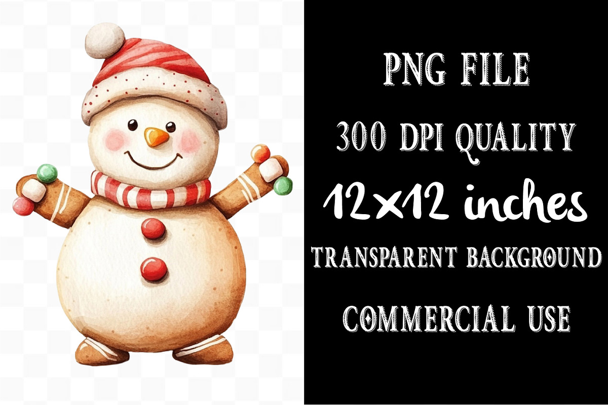 Watercolor Gingerbread Clipart, an Illustration by Designking (Photo 4 of 4)