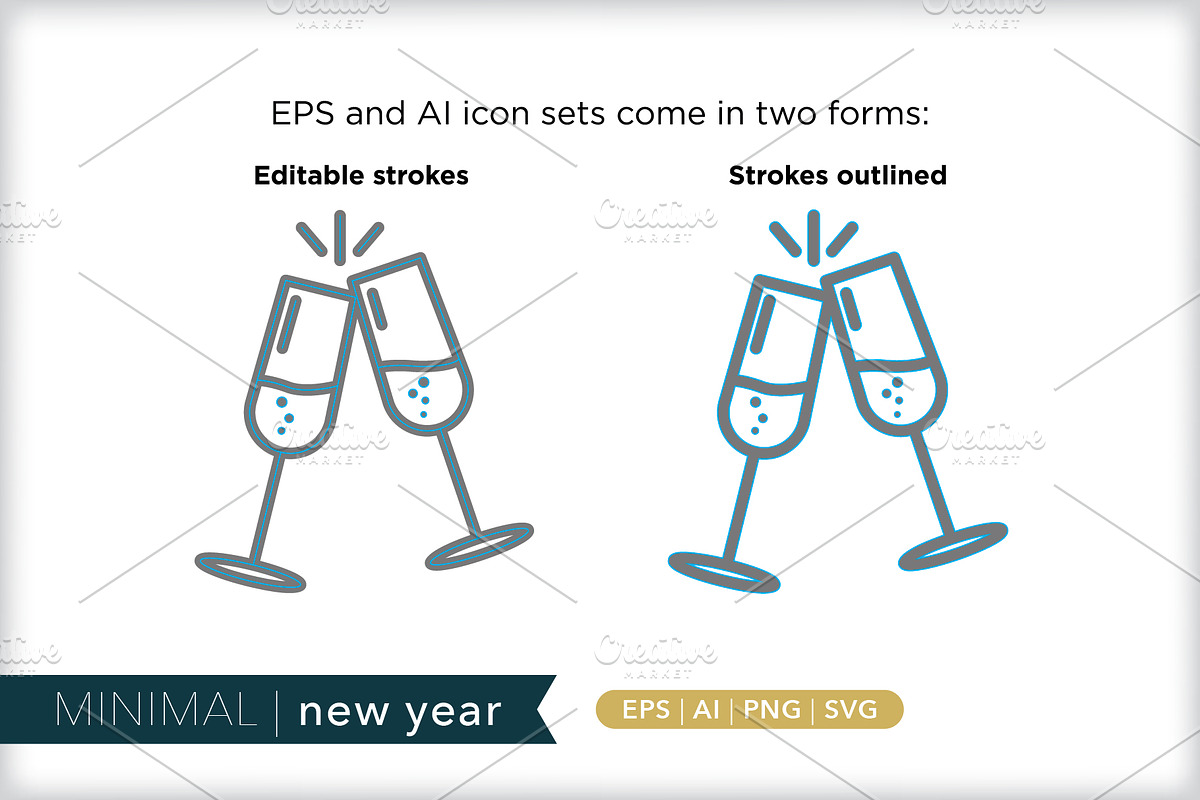 Minimal new year icons, an Outline Icon by Picture Window (Photo 3 of 5)
