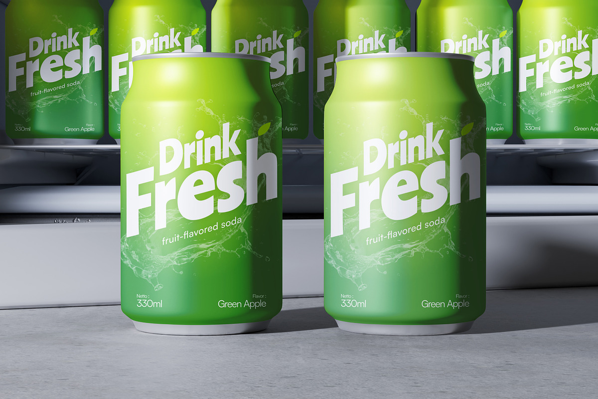 Tin Can Beverage Mockup, a Packaging Mockup by SLAB! Design (Photo 7 of 7)