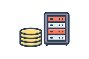 Database data color icon, a Duotone Icon by Creative priyanka