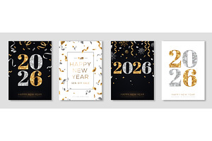 2026 New Year posters set, an Object Illustration by kotoffei